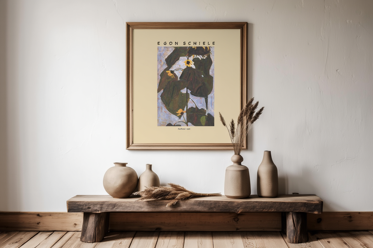 Egon Schiele – Sunflower, 1908 – Expressionist Floral Art Print | Modernist Wall Decor