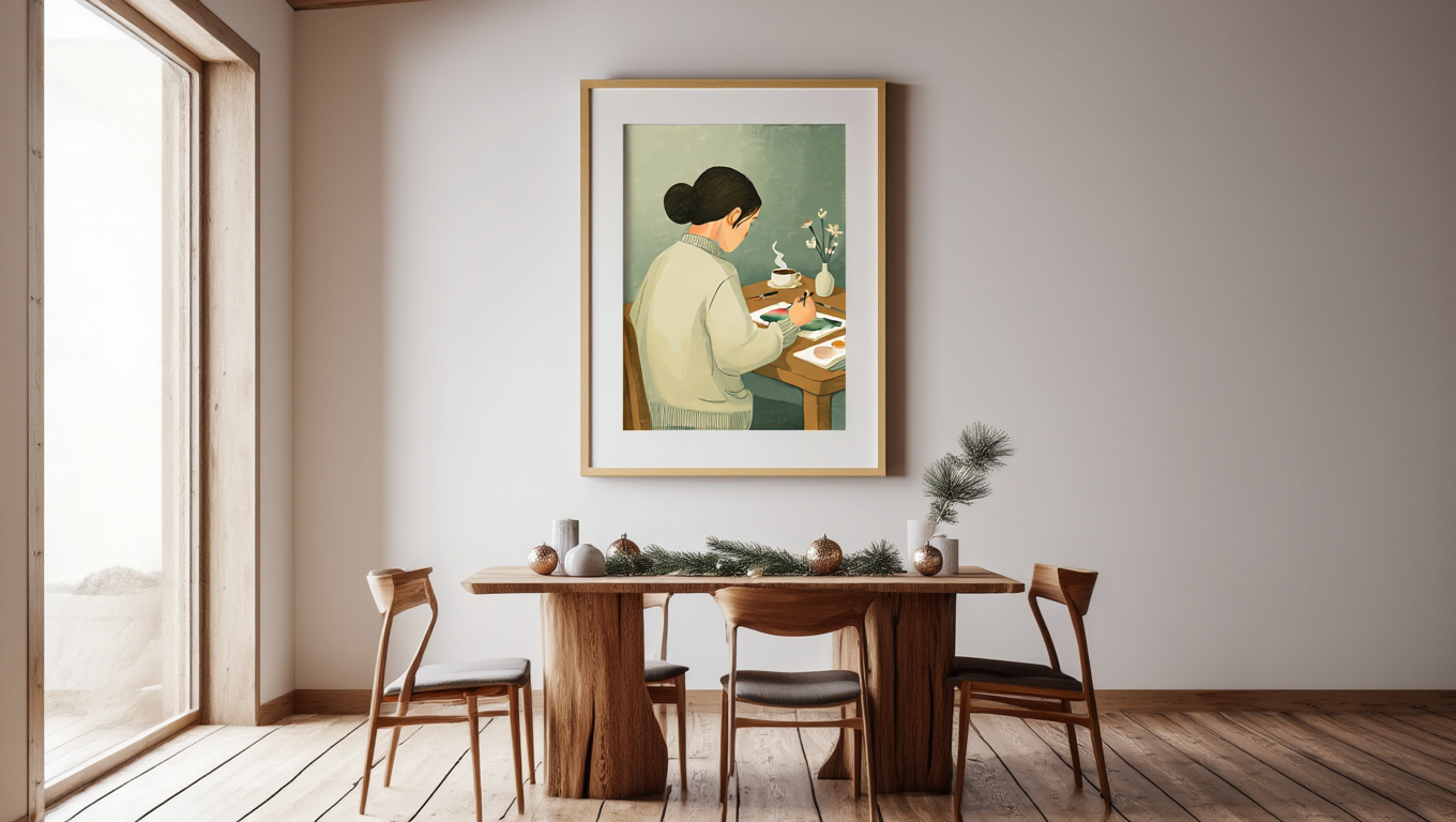 Morning Painting – Vintage Single Print