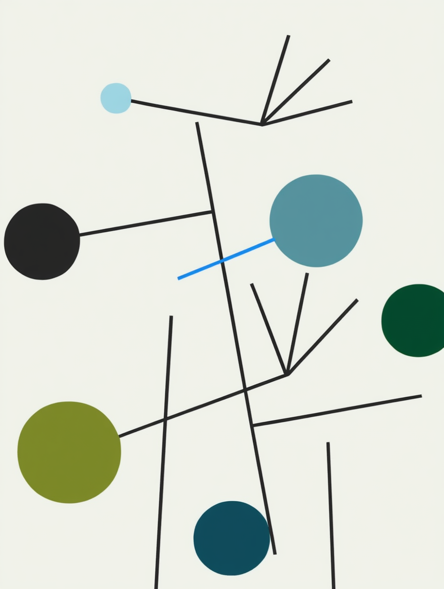 Rising, Falling, Clinging, Flying by Sophie Taeuber-Arp – Abstract Modernist Art Print