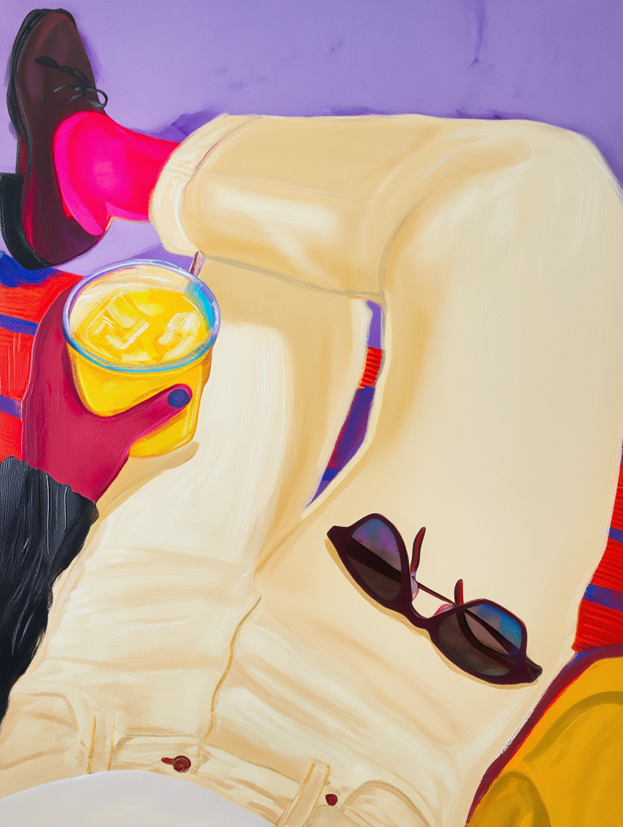 Orange Juice – Figurative Modern Art Print for Contemporary Interiors