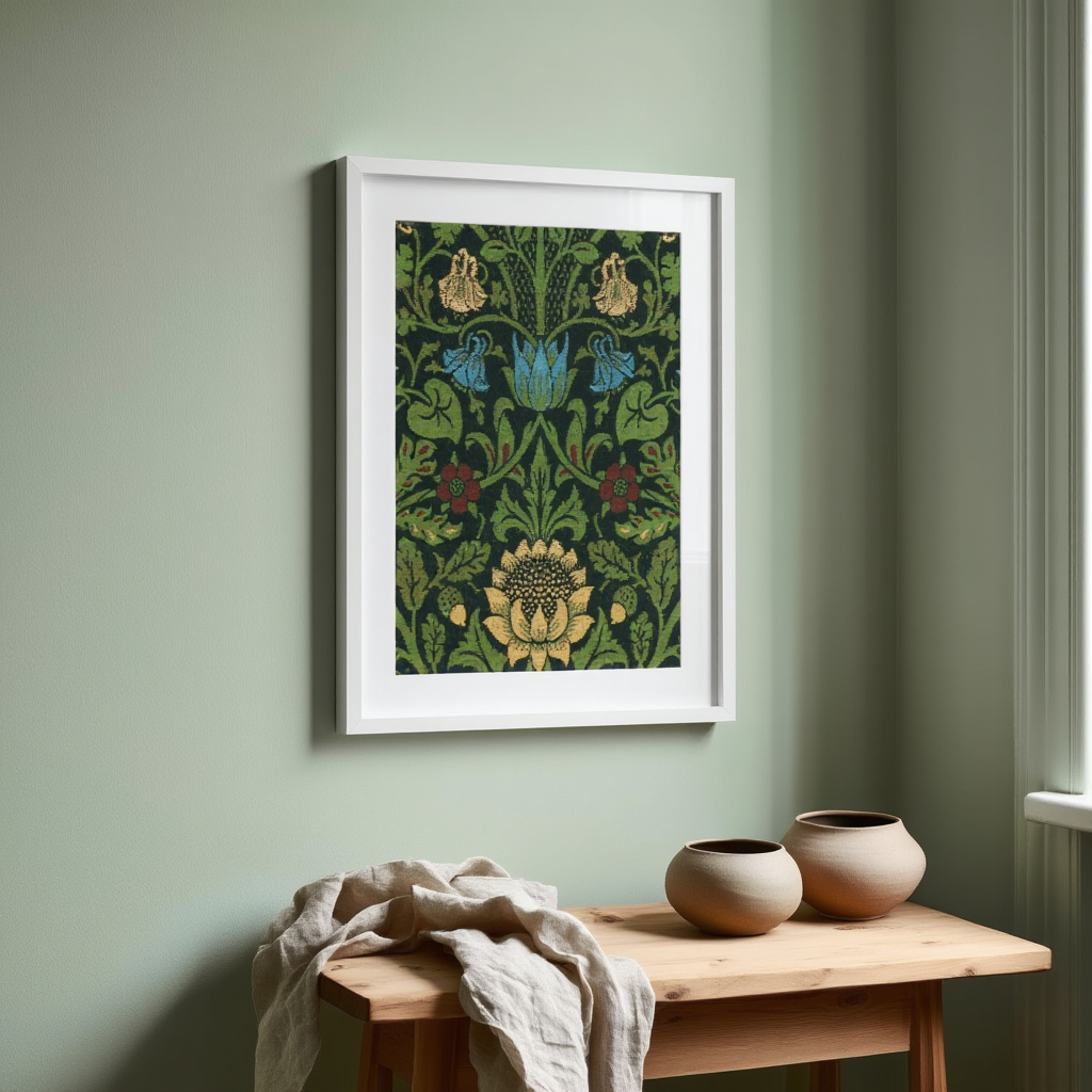 Violet and Columbine – William Morris (1883) | Botanical Decorative Art Print