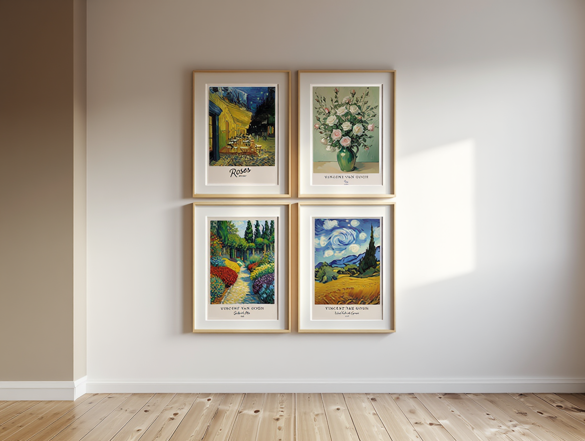 Vincent Van Gogh 4-Piece Wall Art – Classic Gallery Prints