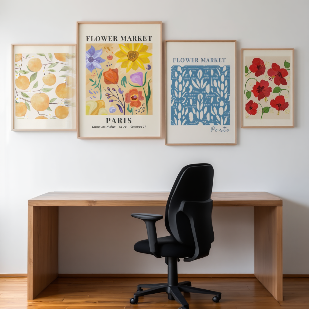 Blooming Joy: 5 Vibrant Flower Market Wall Art Prints