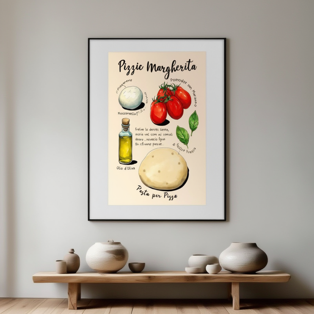 Pizza Margherita – Illustrated Food Recipe