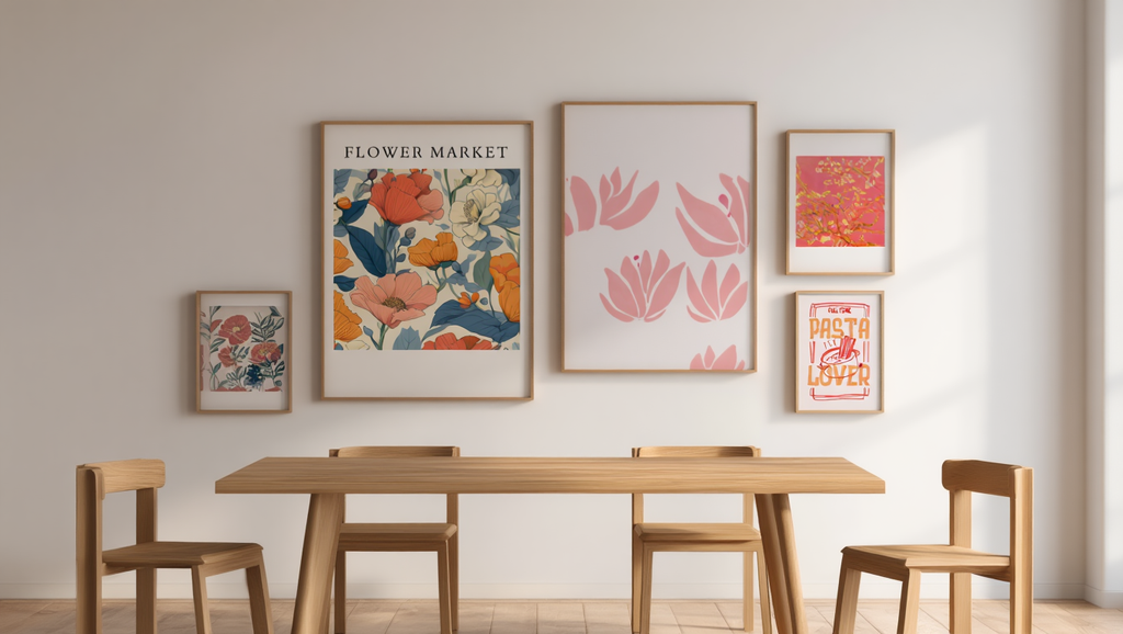 Bloom & Bite: 5 Fun Dopamine Wall Art Prints