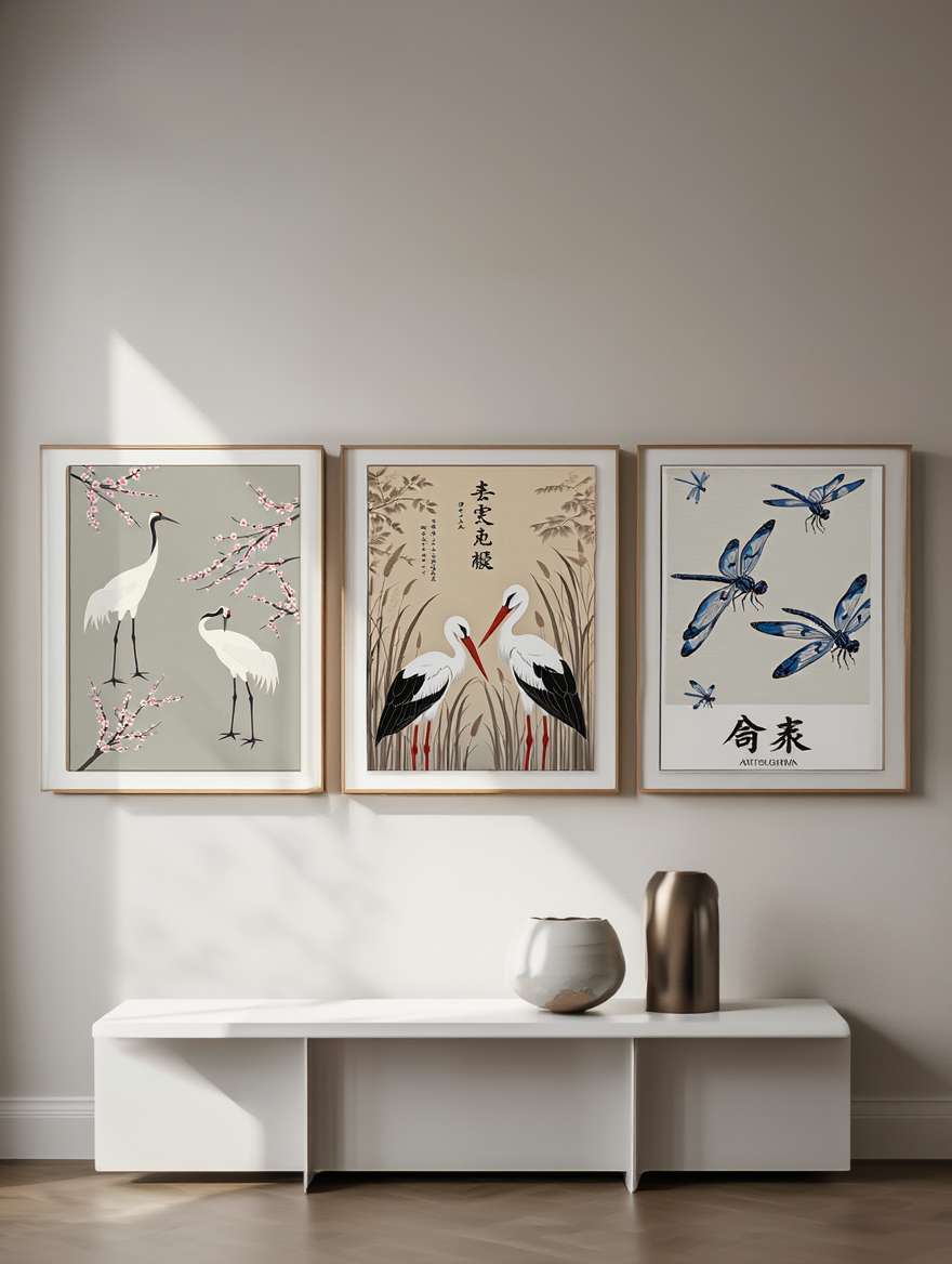 Kamisaka Sekka – Moonlit Water Garden | 3 Prints Mix & Match