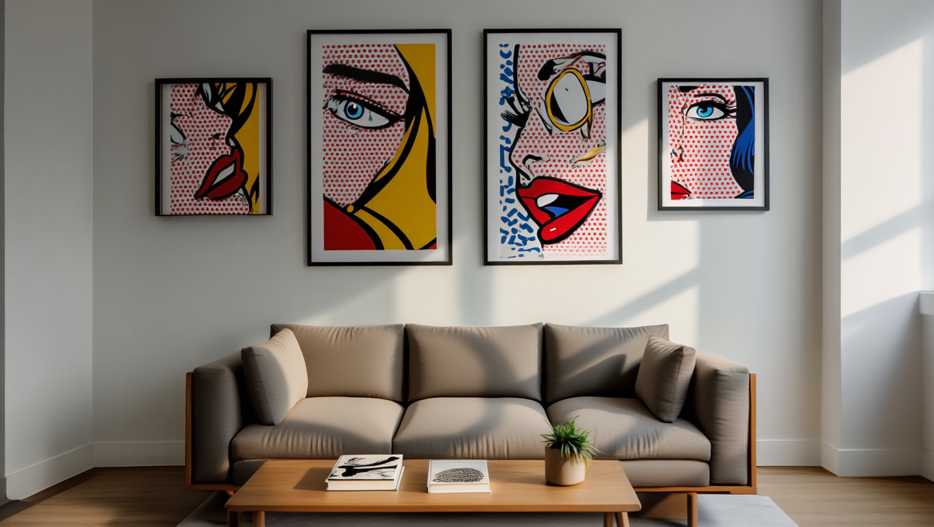 Pop Art Lichtenstein – Office Set of 4 Prints