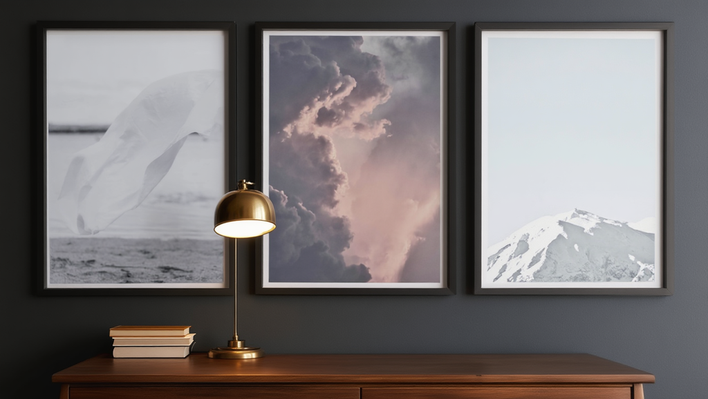 Monochrome Skies: 3 Black & White Cloud Prints Set