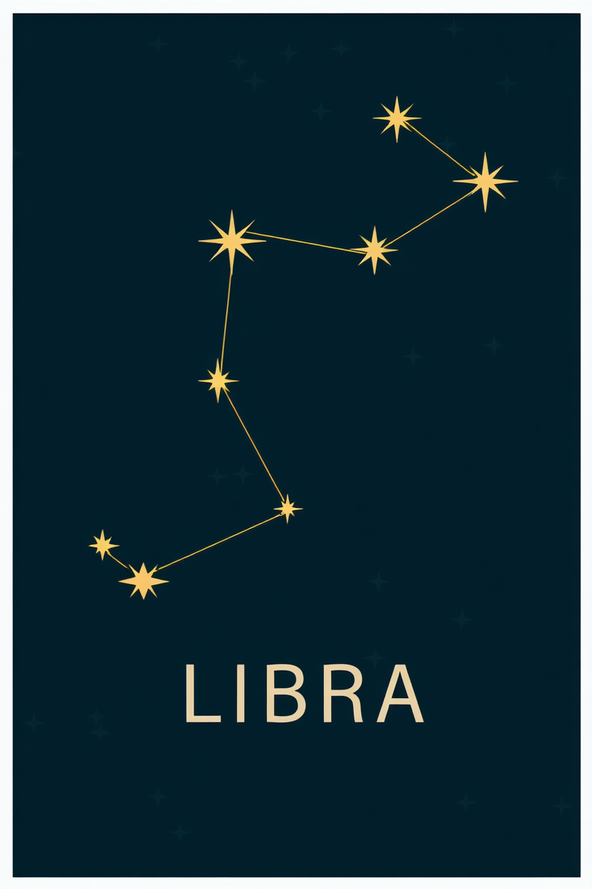 Star Sign Libra Poster | Zodiac Wall Art Print