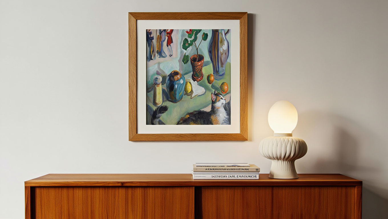 August Macke - The Ghost in a House Stalls 'Still Life with a Cat'