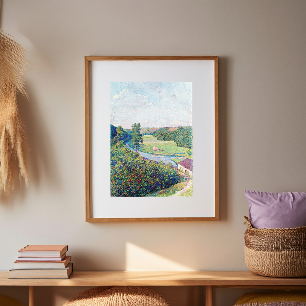 La Vallée De La Sambre – Théo van Rysselberghe (1890) | Neo-Impressionist Landscape Art Print