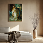 Wotans farvel til Brunhilde af Ferdinand Leeke – Vintage tysk romantisk kunsttryk