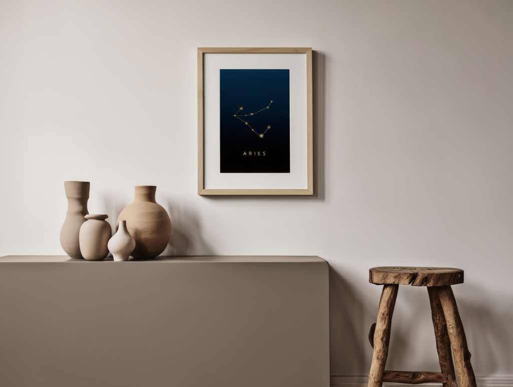 Star Sign Aries Poster | Zodiac Wall Art Print
