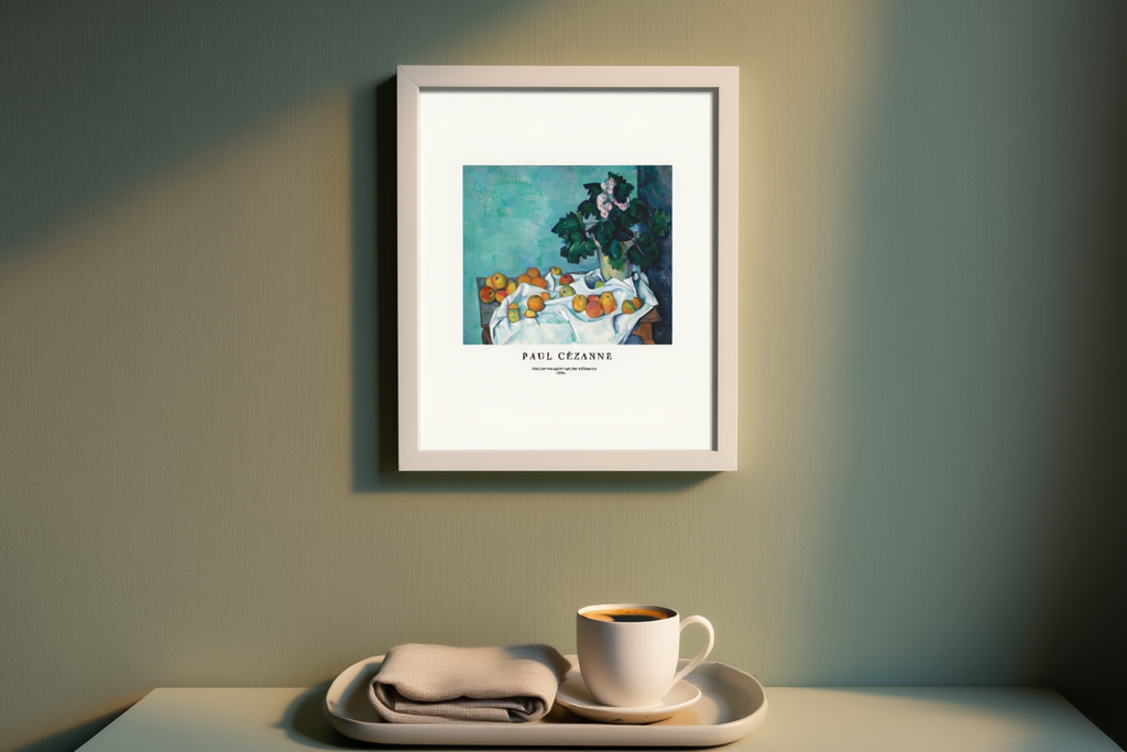 Paul Cezanne - Still Life with Apples and a Pot of Primroses Poster | HakyArts