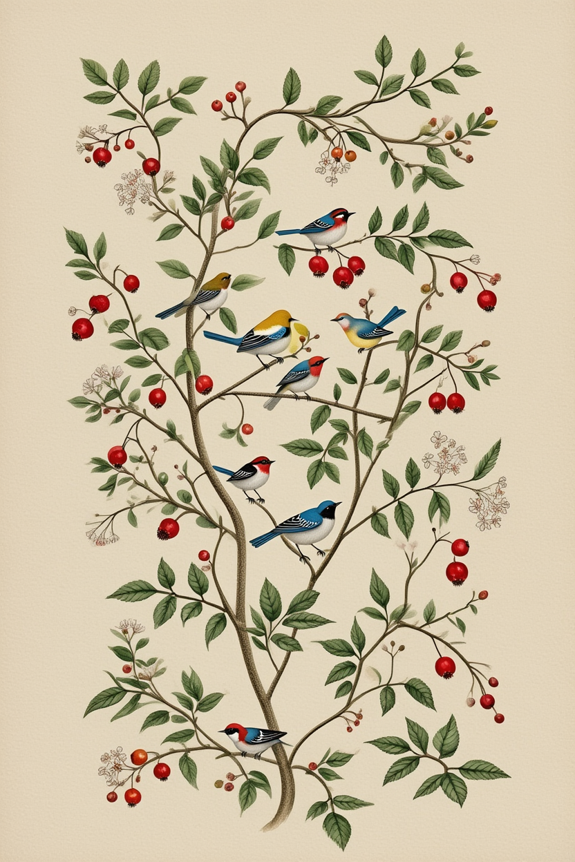 Hummingbirds Floral – 4 Prints