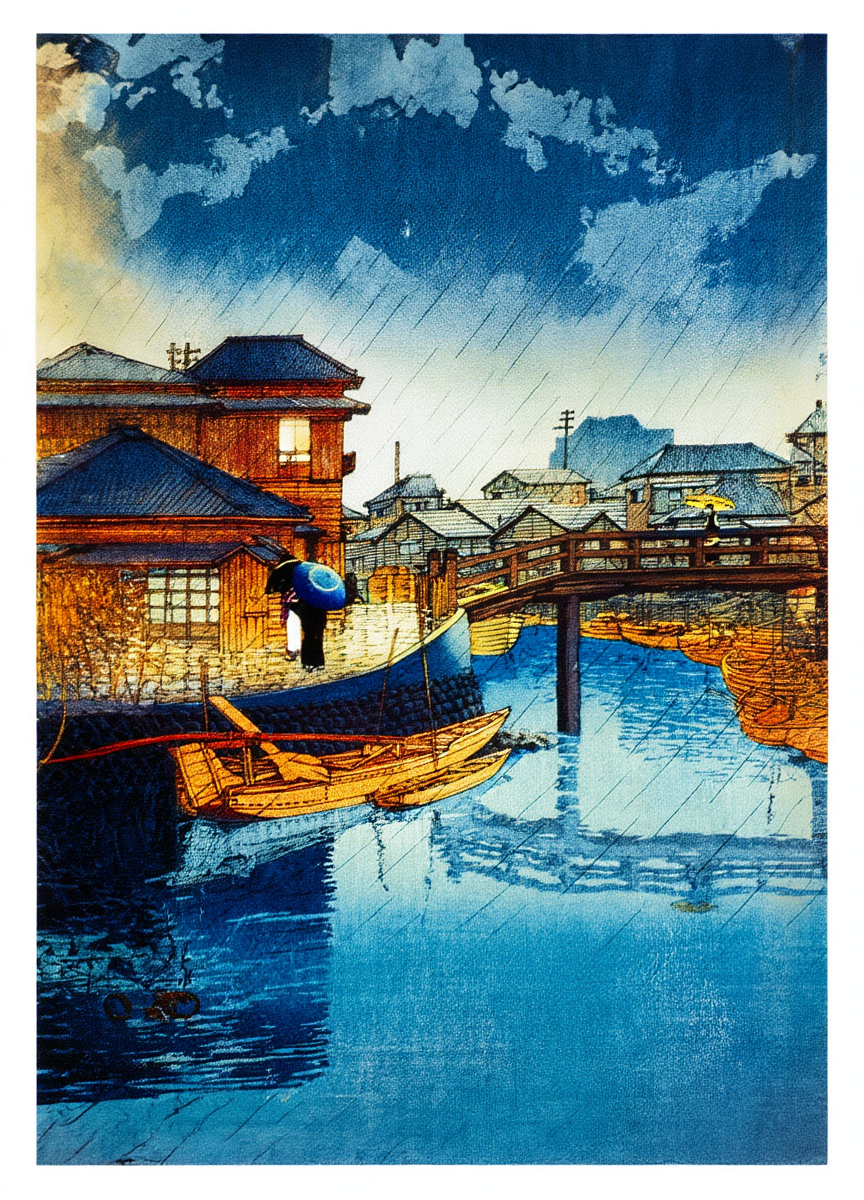 Shinagawa by Hasui Kawase