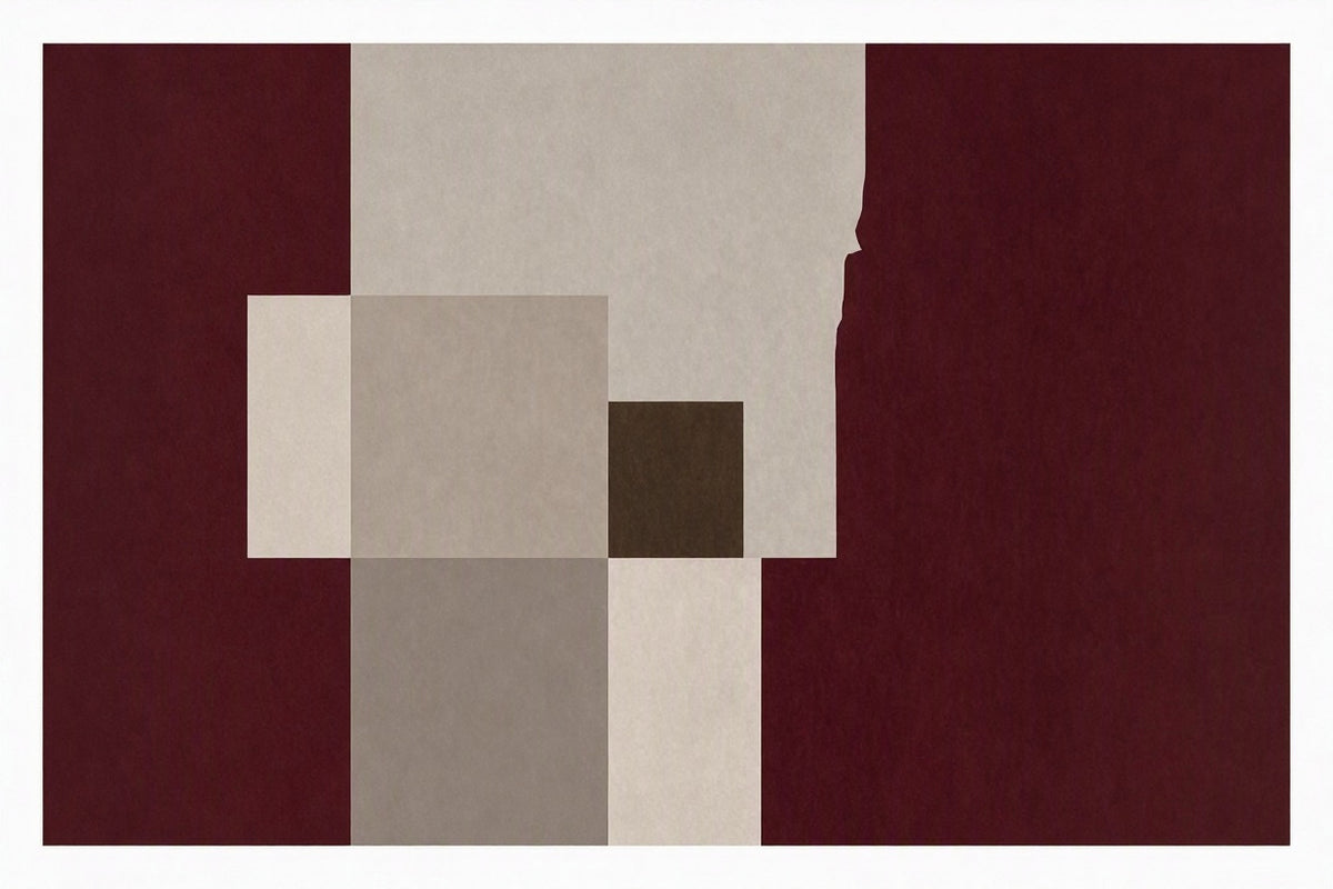 Canvas Print Burgundy Shapes Variation | Contemporary Abstract Wall