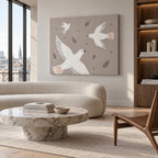 Canvas Print Flying Birds | Minimalist Nature Wall Art
