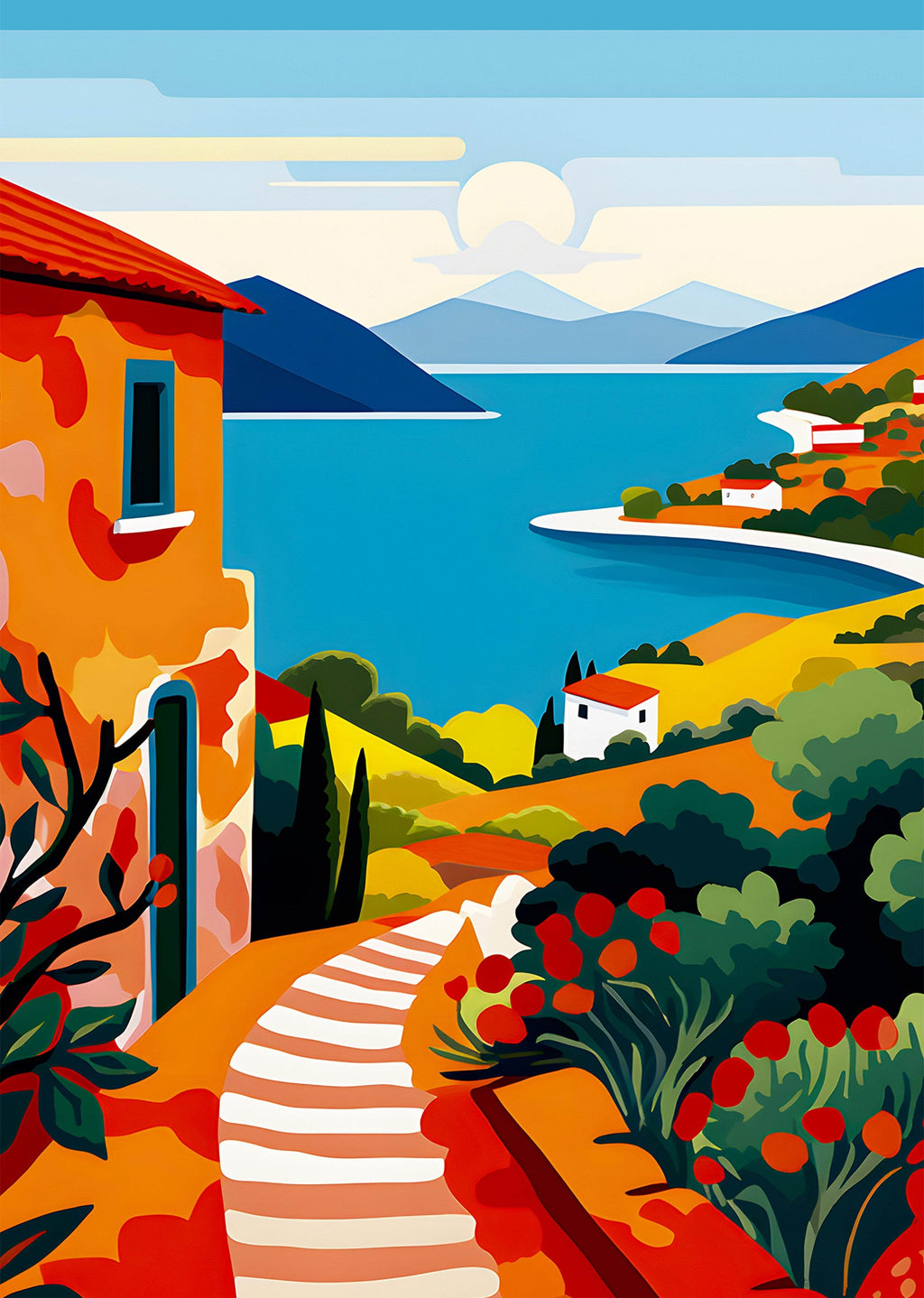 Set of 2 Mediterranean Wall Art Prints – Italian Seascape & Vilhelm Lundstrøm Gallery Set