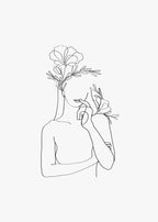 Abstract Feminine Line Art Poster - Hakyarts