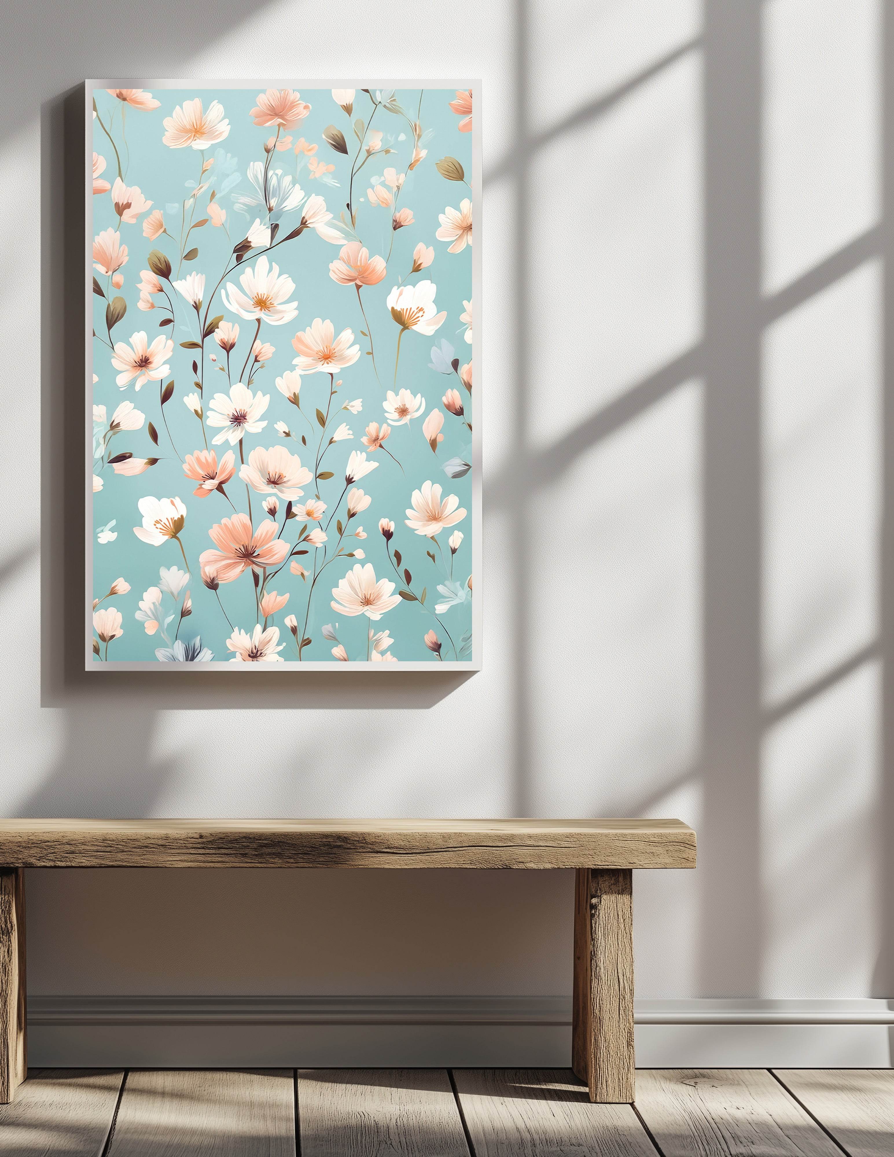 Blue Floral Poster - Hakyarts