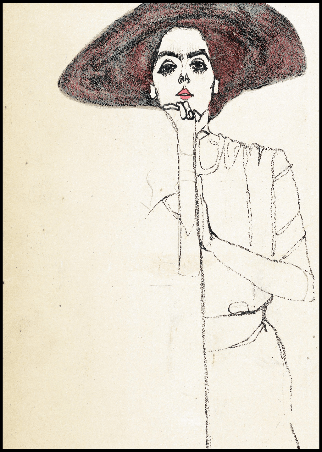 Egon Schiele - Portrait of a Woman - Hakyarts