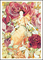 Laura Coombs Hills - Woman Enframed in Flowers