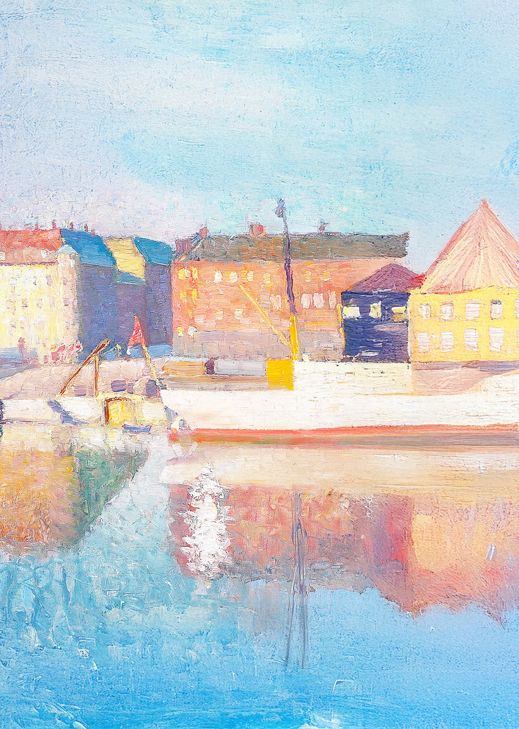 Edvard Weie – View of Nyhavn - Atmospheric Danish Modernist Landscape Print