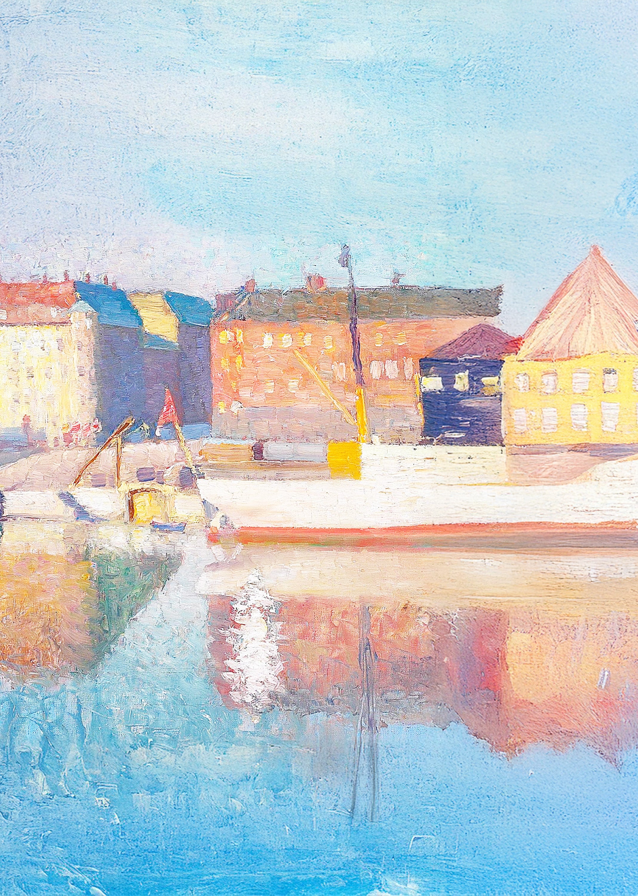 Edvard Weie – View of Nyhavn - Atmospheric Danish Modernist Landscape Print