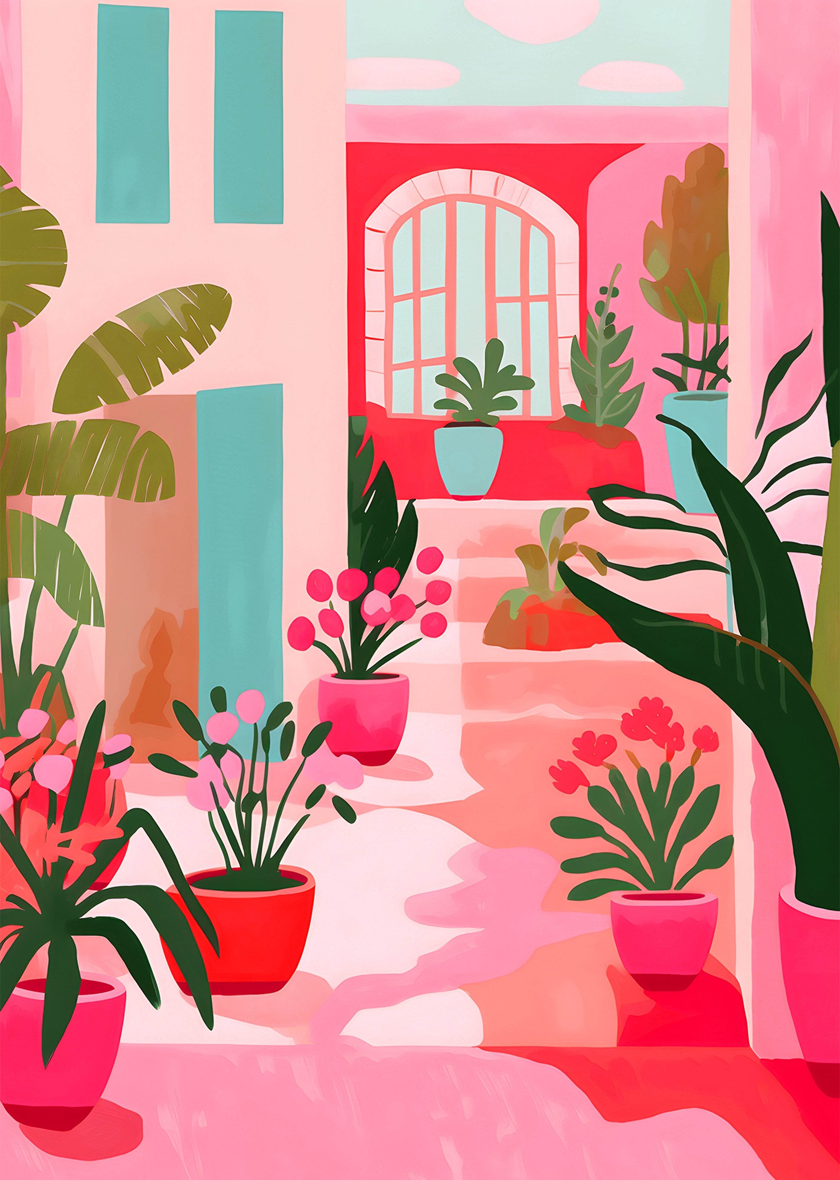 Pink Garden Poster - Hakyarts
