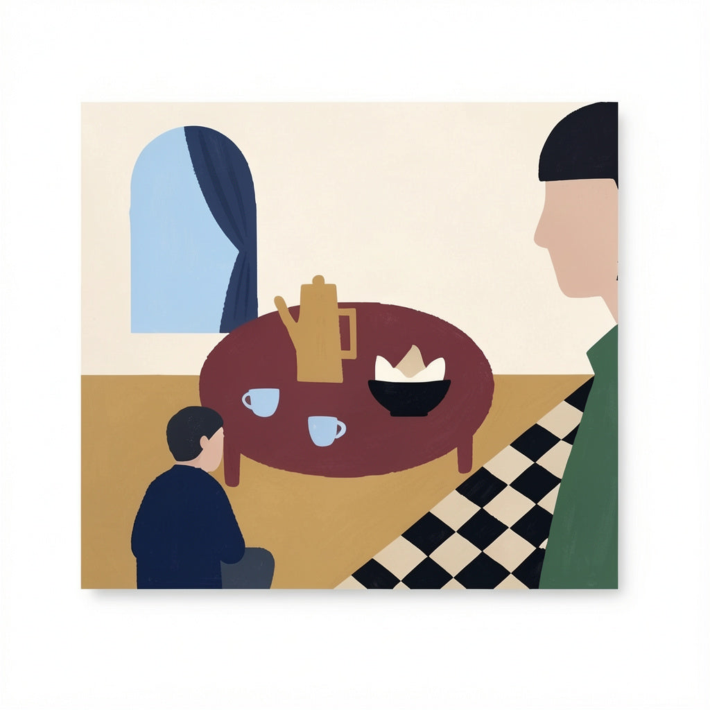 Canvas Print Bowl Cut Figurative | Contemporary Portrait Wall Art