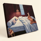 Canvas Print Laying in Bed | Contemporary Figurative Wall Art