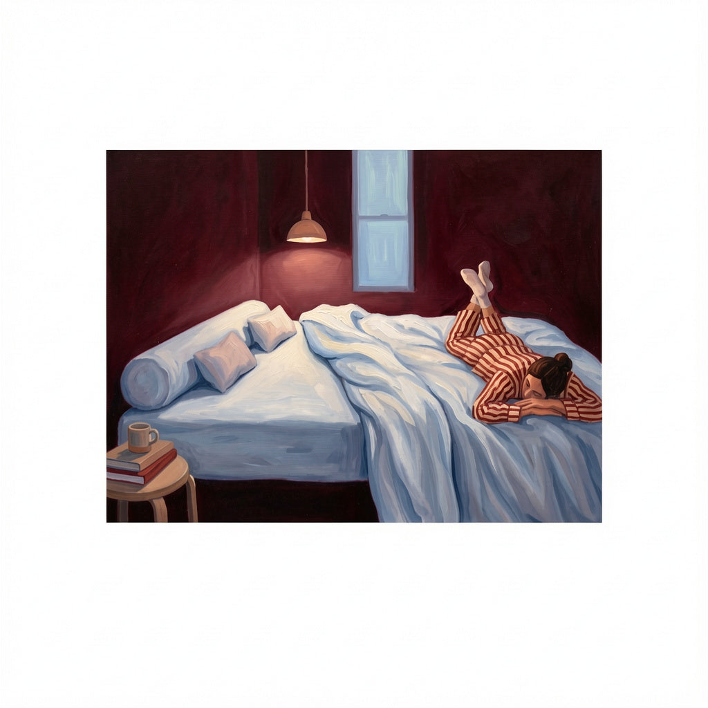 Canvas Print Laying in Bed | Contemporary Figurative Wall Art