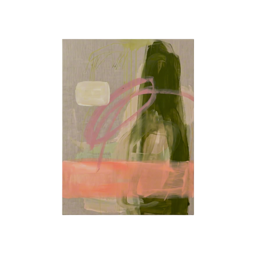 Canvas Print Soft Blush Minimalist Line Art Variation II | Contemporary Abstract Wall Art