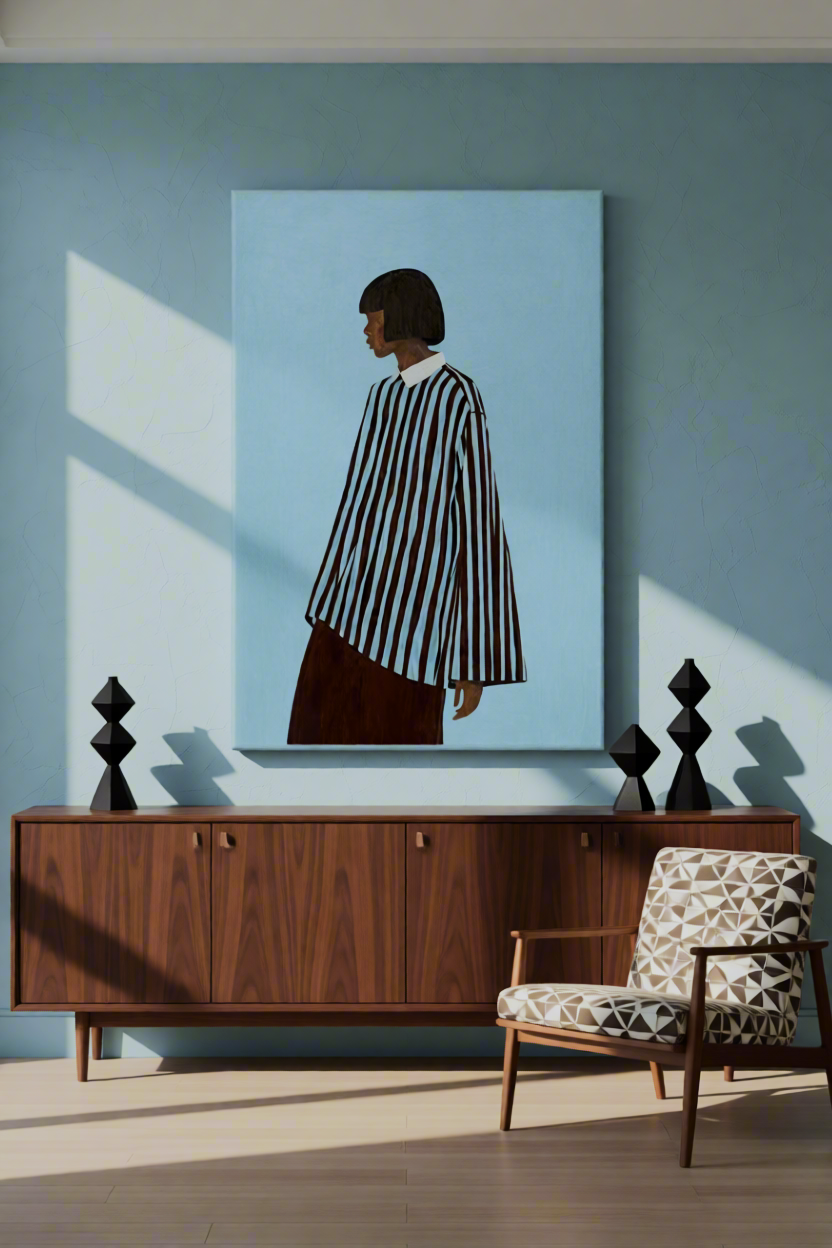 Canvas Print Figurative Striped Shirt Print | Contemporary Figurative Wall Art