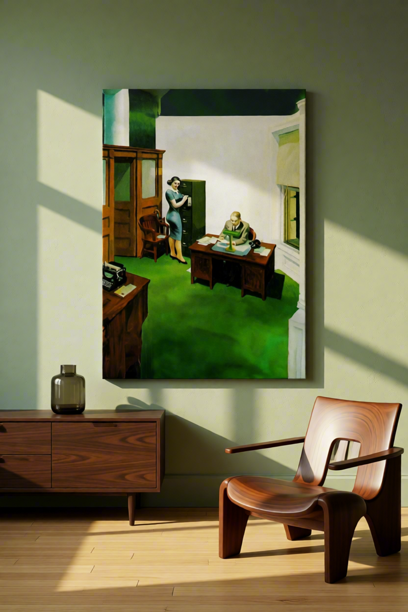 Canvas Print Office at Night by Edward Hopper – Modern American Art