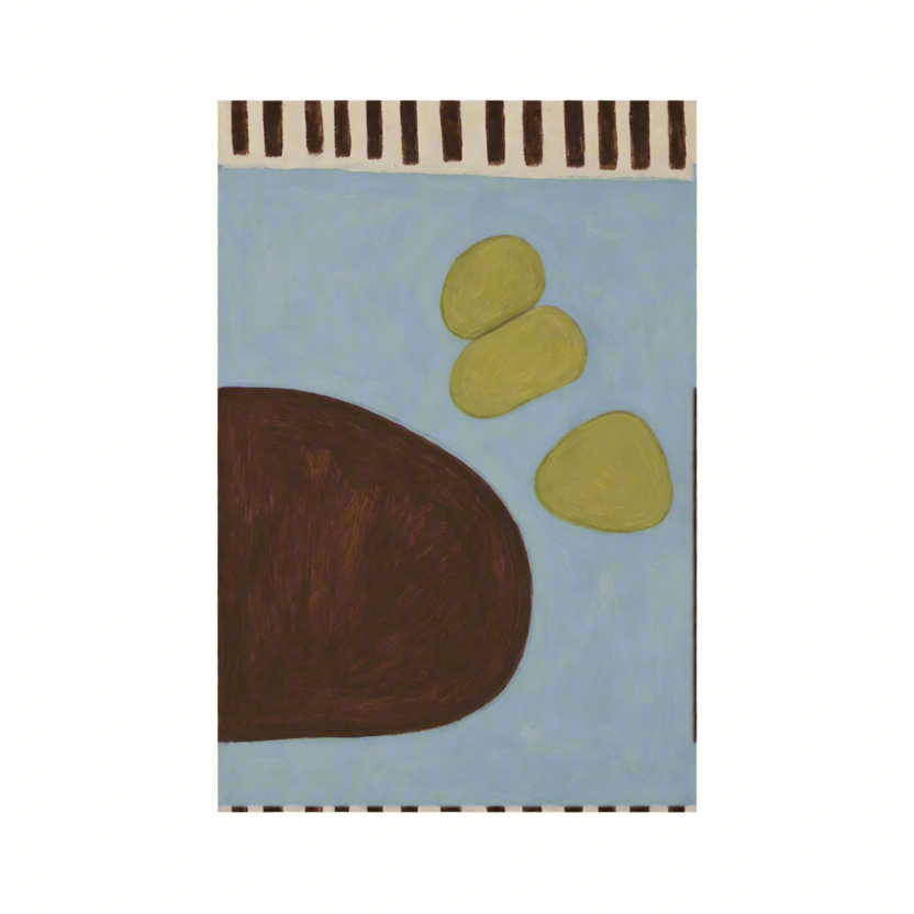 Canvas Print Olives on Powder Blue | Mediterranean Still Life Wall Art