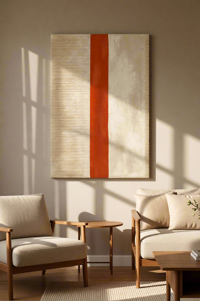 Canvas Print Lost Red Line | Contemporary Abstract Wall Art