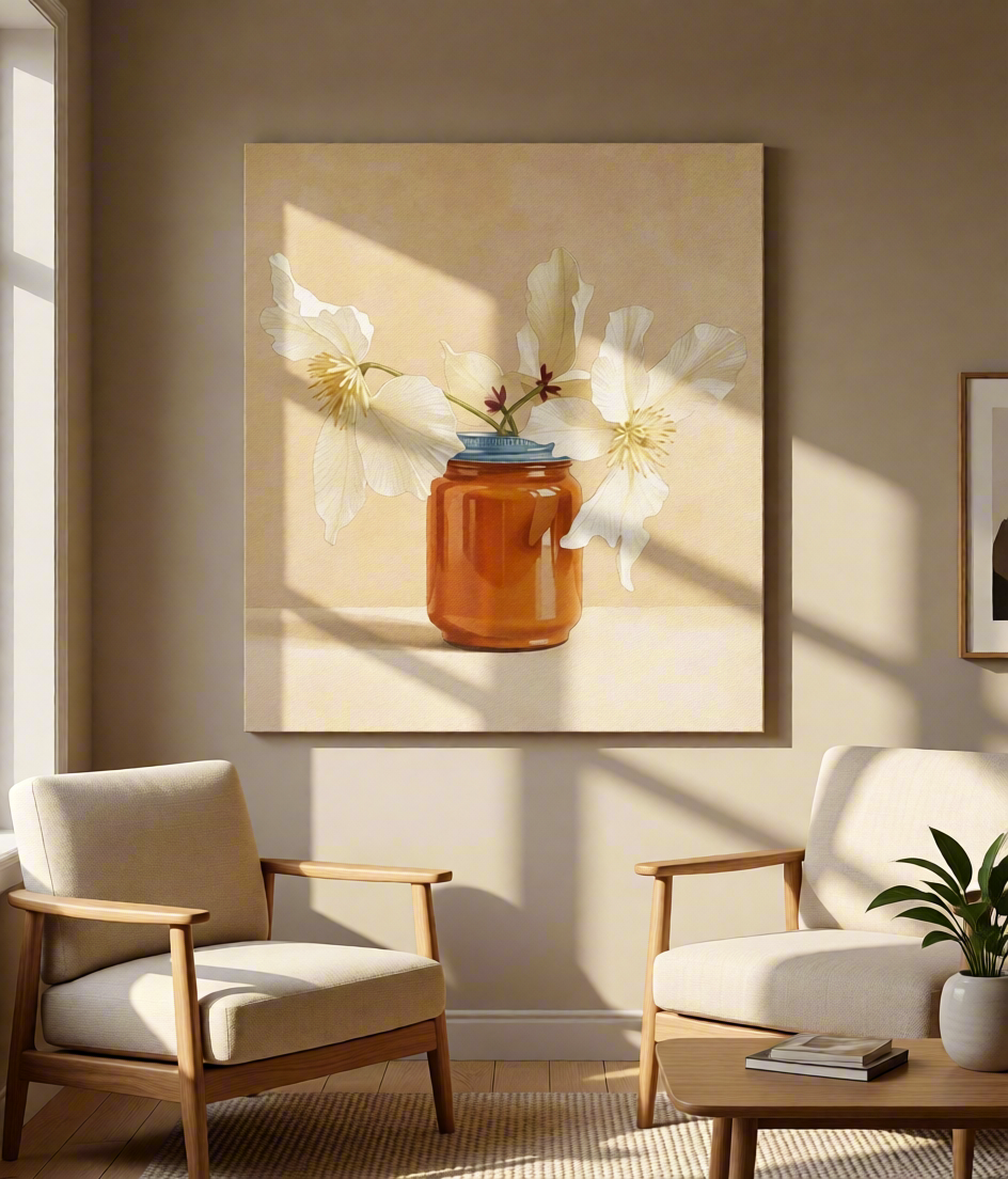 Canvas Print Blossoming Lilies | Botanical Floral Wall Art