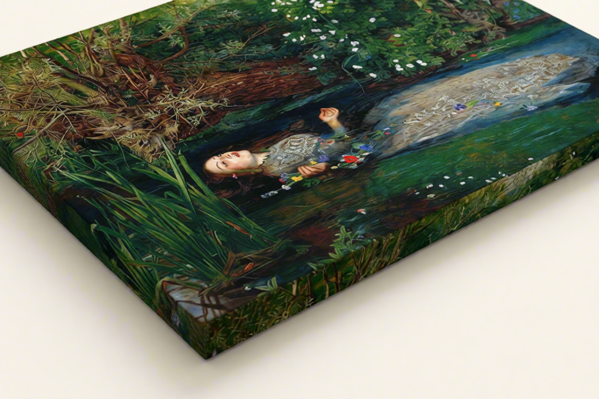 Canvas Print Ophelia by John Everett Millais – Pre-Raphaelite Masterpiece Art