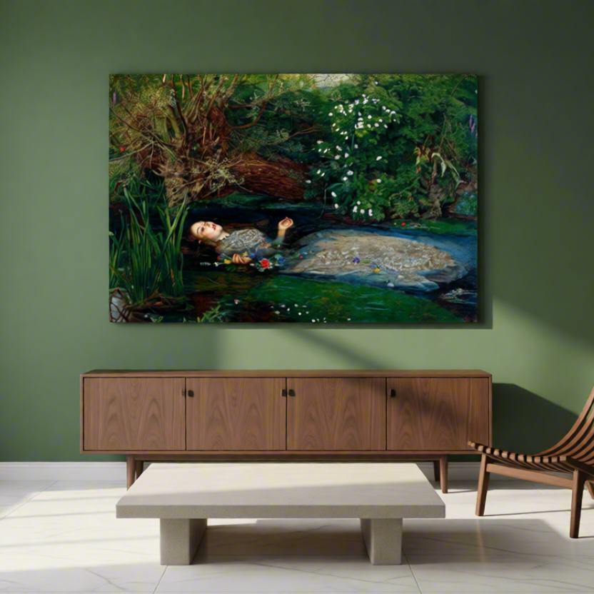 Canvas Print Ophelia by John Everett Millais – Pre-Raphaelite Masterpiece Art