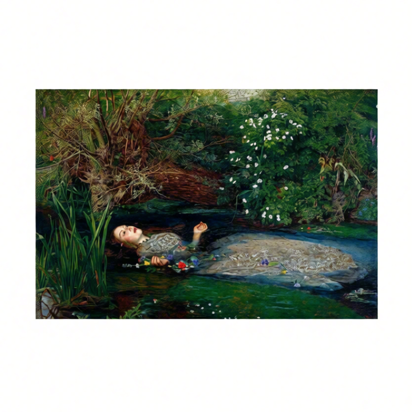 Canvas Print Ophelia by John Everett Millais – Pre-Raphaelite Masterpiece Art