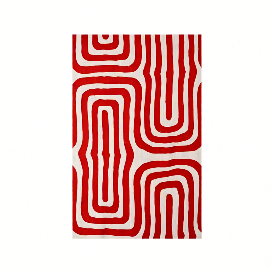Canvas Print Geometric Maze Bold Red Abstract Art
