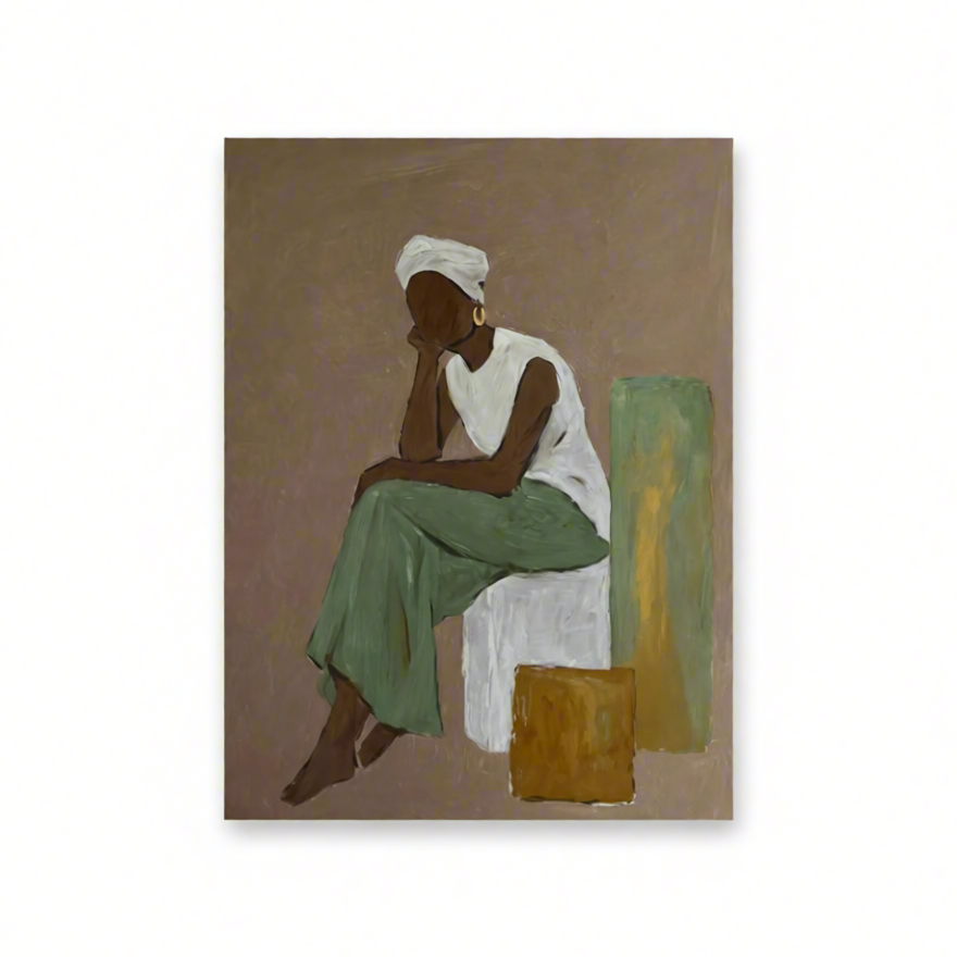 Canvas Print Elegant Seated Lady | Modern Figurative Art Print