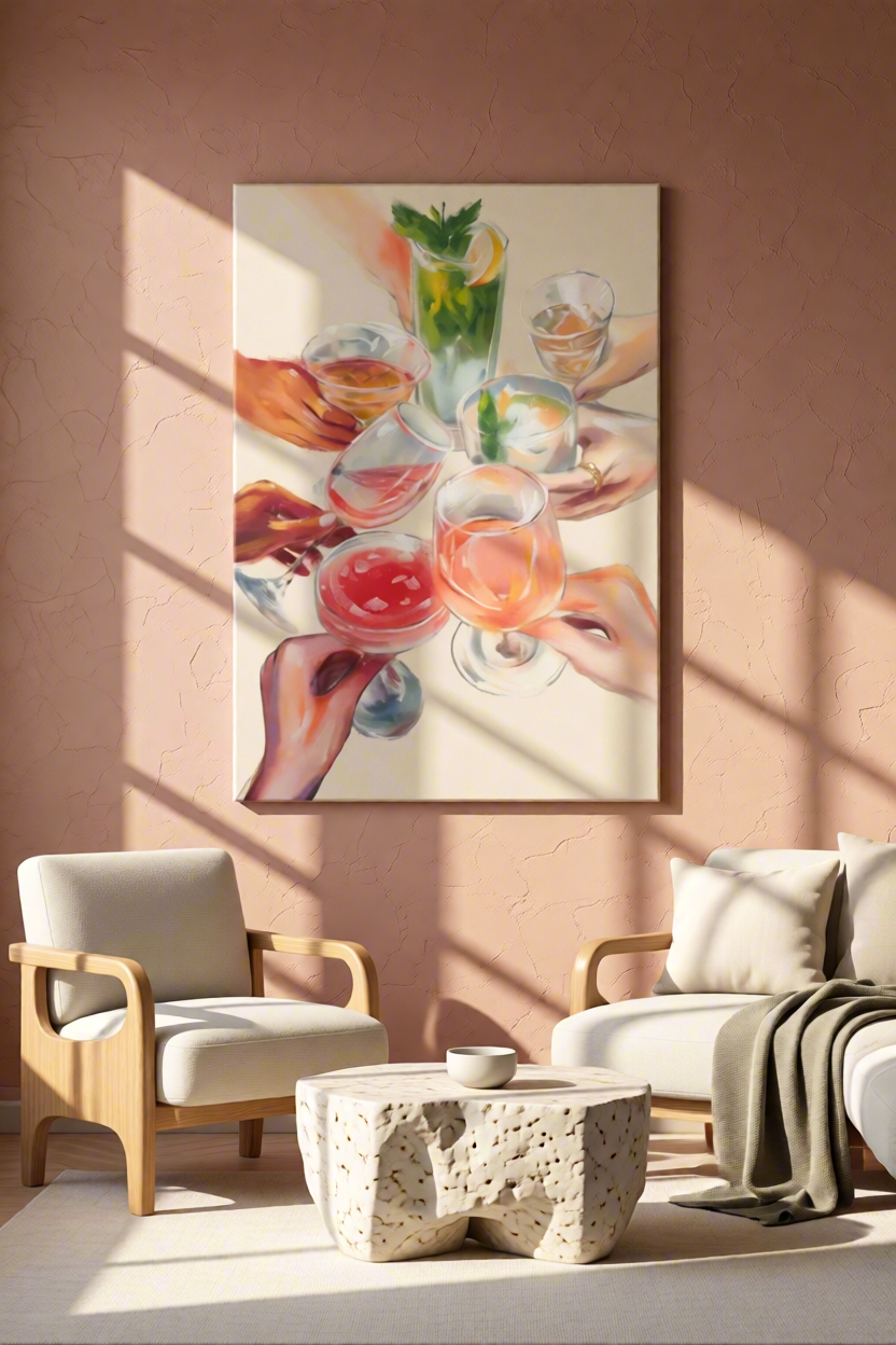 Canvas Print Shared Cocktails, Easy Evenings – Contemporary Social Moments