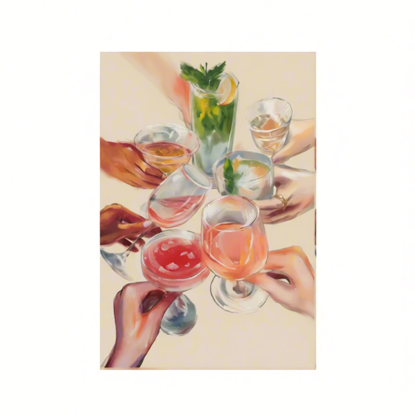 Canvas Print Shared Cocktails, Easy Evenings – Contemporary Social Moments