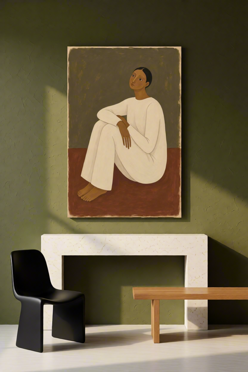 Canvas Print Contemplative Figure - Contemporary Figurative Wall Art