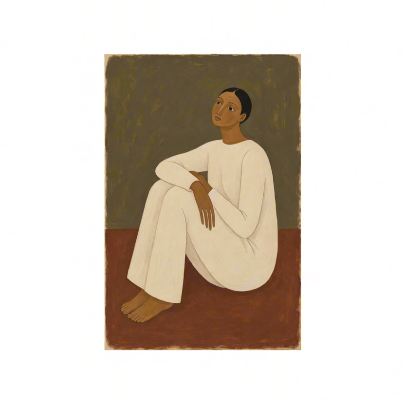 Canvas Print Contemplative Figure - Contemporary Figurative Wall Art