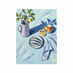 Canvas Print Sardines on the Table - Mediterranean Still Life Wall Art