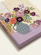 Canvas Print Floral Vase on Lavender | Botanical Still Life Wall Art